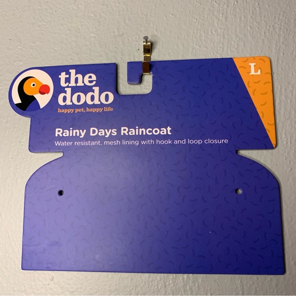 puppy dog raincoat size L🐾 the dodo - reversible, breathable & SO cute ☔️🐶 NWT - Picture 15 of 16